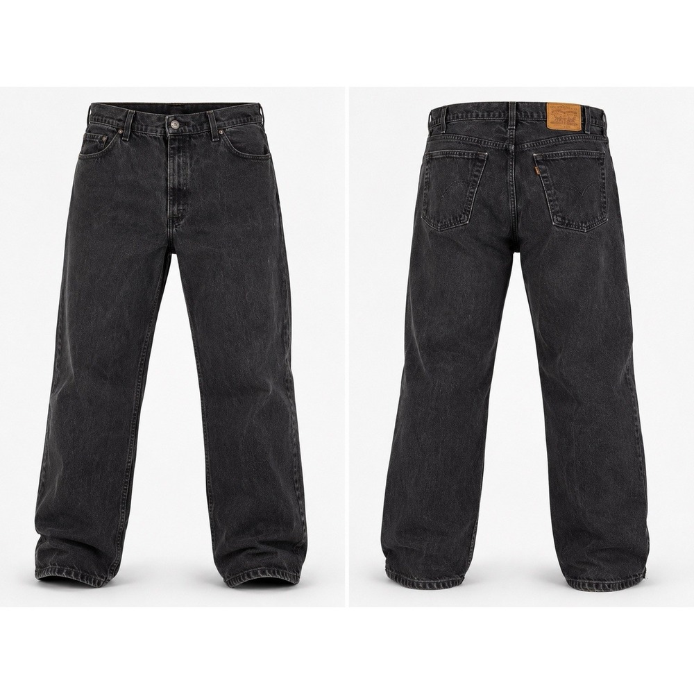 VTG Men's LEVI's 545 Black Denim Jeans Loose Fit Labeled 44x30 org tab flaw